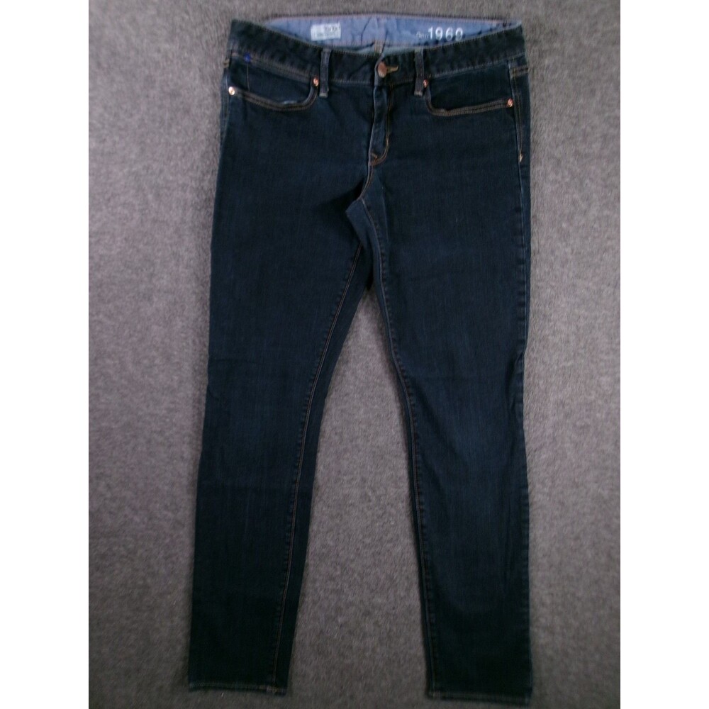 GAP Jeans Women 10 Short Blue Always Skinny Dark Wash Stretch Capsule Preepy